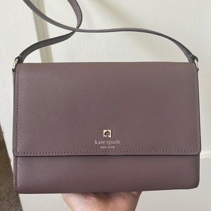 Kate Spade Leather Crossbody with Snap Closure in Mauve